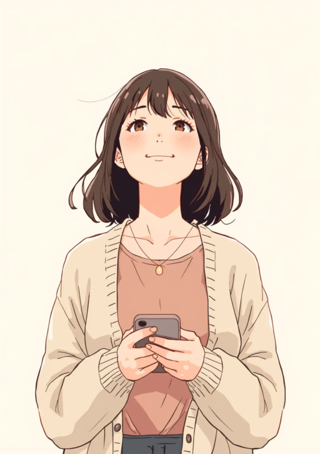 店を出て空を見上げるミナ