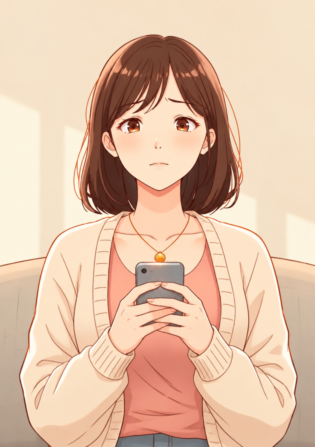 スマホで検索するミナ