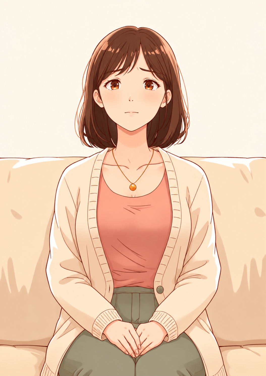 ソファで待つミナ