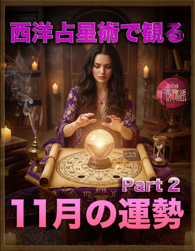 「西洋占星術で観る11月の運勢」Part.2

それでは早速、
後半部分をどうぞ。

◆◆◆◆◆◆◆◆◆◆◆◆◆◆◆◆◆◆◆◆

11月は「深い内省と再出発」がテーマの月。太陽が22日まで蠍座にある間は、心の奥底や人との絆、真実に目を向ける流れが強まり、これまで見えなかった感情の核心に気づく人も多いでしょう。7日に金星が蠍座入りすることで、愛情面や人間関係でも「本音」「絆」「信頼」が問われます。表面的なつながりよりも、魂で通じ合うような関係を大切にしたい時期です。

一方で、水星は10日から逆行を開始し、19日に蠍座へ戻り30日に順行に転じます。この期間は、過去の出来事の再確認や、誤解の修正、やり直しがテーマ。焦らず丁寧な対話を心がけると、停滞がチャンスに変わるでしょう。

12日に木星が蟹座で逆行し始めるため、成長や拡大よりも「守る」「育てる」ことに意識が向かいます。家庭や仲間との関係を見直す好機です。

また、28日に土星が魚座で順行に戻ることで、長く感じていた迷いや停滞が少しずつ形になり始めるでしょう。

そして、双子座から牡牛座に戻る天王星は、「変化の方向を再調整」するサイン。現実的な安定や生活の基盤をどう築くかが問われます。

11月は「見えないものを整え、再び進む準備をする月」。静かな変化の中に、新しい可能性が芽生え始めるでしょう。

◆◆◆◆◆◆◆◆◆◆◆◆◆◆◆◆◆◆◆◆

♎【天秤座】
経済的なテーマが焦点となります。収入源や支出の見直しを行い、現実的な豊かさを追求する時期です。自分の価値や才能を活かした収入アップのチャンスがあるかもしれません。

ラッキーカラー: モスグリーン
ラッキーアイテム: 新しい財布
ラッキープレイス: 銀行、高級店
ラッキーデイ: 11月25日

♏【蠍座】
太陽が滞在し、さらに水星が逆行して戻ってくるため、12星座の中で最も大きな影響を受ける月です。自己主張が強まり、新しい目標に向かって進む力が湧きます。ただし、水星逆行中は計画の見直しや過去の課題への再挑戦が求められます。

ラッキーカラー: ディープパープル
ラッキーアイテム: パワーストーン
ラッキープレイス: 自分の部屋
ラッキーデイ: 11月1日

♐【射手座】
月初は隠れた場所で準備を整える時期ですが、22日以降は太陽が入り、主役の座を取り戻します。水星逆行の影響で、特に理想と現実のギャップに悩むかもしれませんが、年末に向けて進むべき方向性を見つけられるでしょう。

ラッキーカラー: インディゴ
ラッキーアイテム: 哲学書
ラッキープレイス: 自然の中、静かな場所
ラッキーデイ: 11月9日

♑【山羊座】
友人や所属するグループ、未来の目標について考える月です。将来の夢や希望を共有できる仲間との交流が活発になります。社会的な活動やボランティアに参加するのも吉です。

ラッキーカラー: サンドベージュ
ラッキーアイテム: グループの記念品
ラッキープレイス: 趣味のサークル、コミュニティスペース
ラッキーデイ: 11月16日

♒【水瓶座】
キャリアや社会的な地位がクローズアップされます。仕事での成功や昇進など、公的な面で努力が報われる時期です。責任感を持って目標に取り組むことが、運気アップにつながります。

ラッキーカラー: ネイビー
ラッキーアイテム: 名刺入れ
ラッキープレイス: 役員室、講演会場
ラッキーデイ: 11月23日

♓【魚座】
土星が滞在しているため、地に足の着いた行動が求められる時期です。11月は、遠方への旅行や、高度な専門知識の習得に関心が向かいます。精神的な成長を促すような学びが特に幸運をもたらします。

ラッキーカラー: マゼンタ
ラッキーアイテム: 海外のお土産
ラッキープレイス: 外国の文化施設、大学院
ラッキーデイ: 11月30日

◆◆◆◆◆◆◆◆◆◆◆◆◆◆◆◆◆◆◆◆